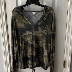 Lucky Brand Camo Print Soft Cloud Jersey Hoodie